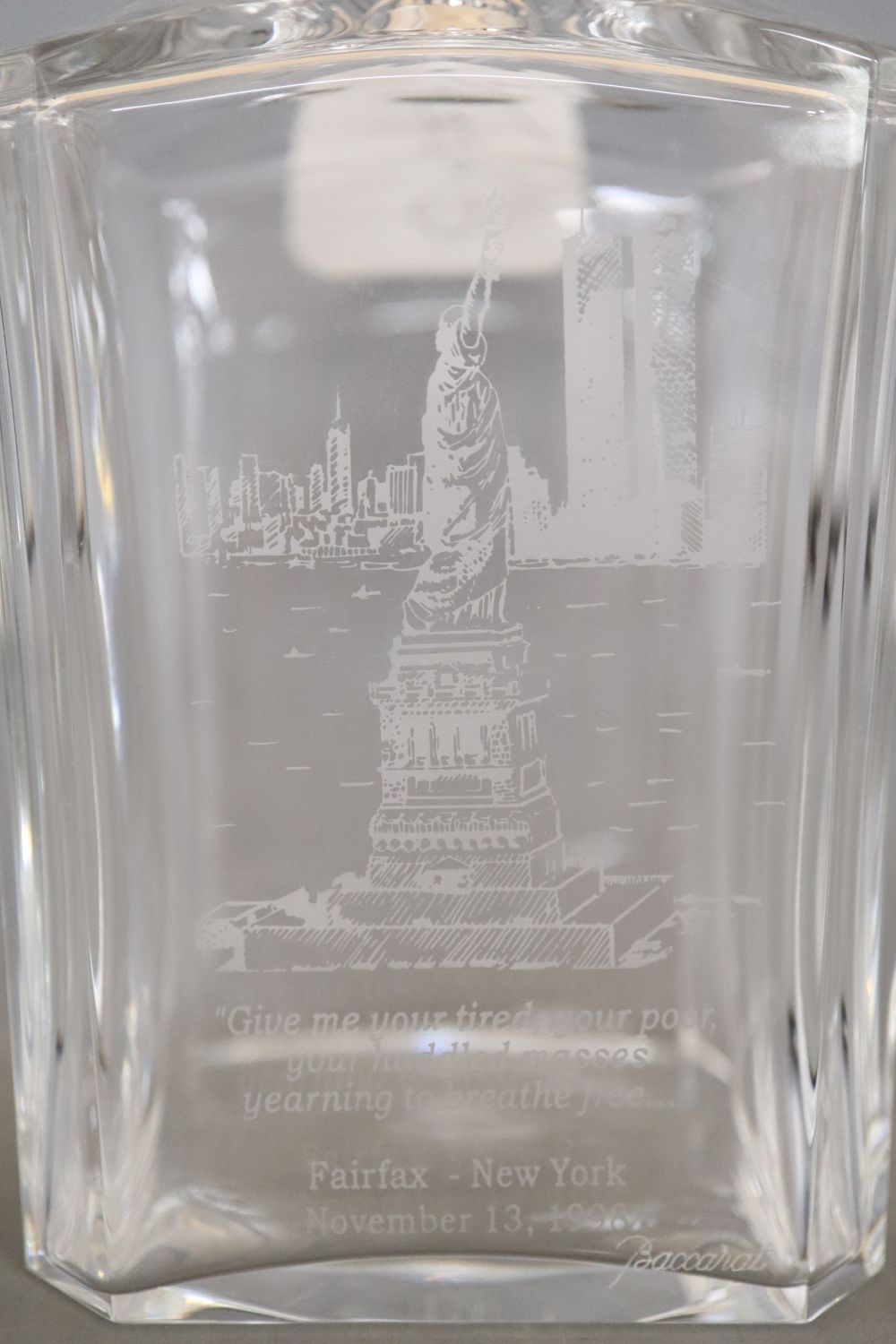 A Baccarat glass decanter, height 24cm